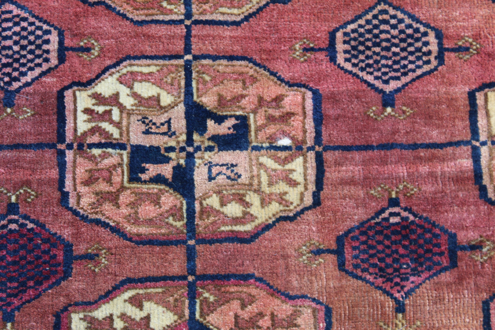 Small Persian Tekke wool rug with three rows of guls, 120cm x 88cm and another 174cm x 116cm. Both - Image 17 of 23