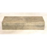 Early to mid 20th century shagreen box of rectangular form with six compartments containing coloured