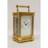 Modern lever timepiece in gilt brass, 15cm.