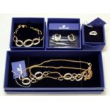 Small collection of Swarovski crystal near matching jewellery, comprising: a necklace; bracelet;