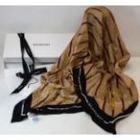 Balenciaga 'Vintage Chain' pattern silk scarf of rectangular form with pointed ends, approx. 200cm x