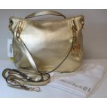 Michael Kors Brooke pale gold leather shoulder tote bag with removeable strap and original Michael