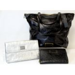 Marc by Marc Jacobs "Take Me Ozzie Ostrich" black tote bag with zip, 47cm wide; with matching zip