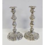 Pair of early 19th century e.p. table candlesticks.
