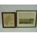GREENWOOD C. J.  City of Carlisle from the North East. Early Victorian hand coloured engraving