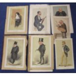 Vanity Fair Lithographs.  Defective folio album containing c.100 portrait caricature lithographs,