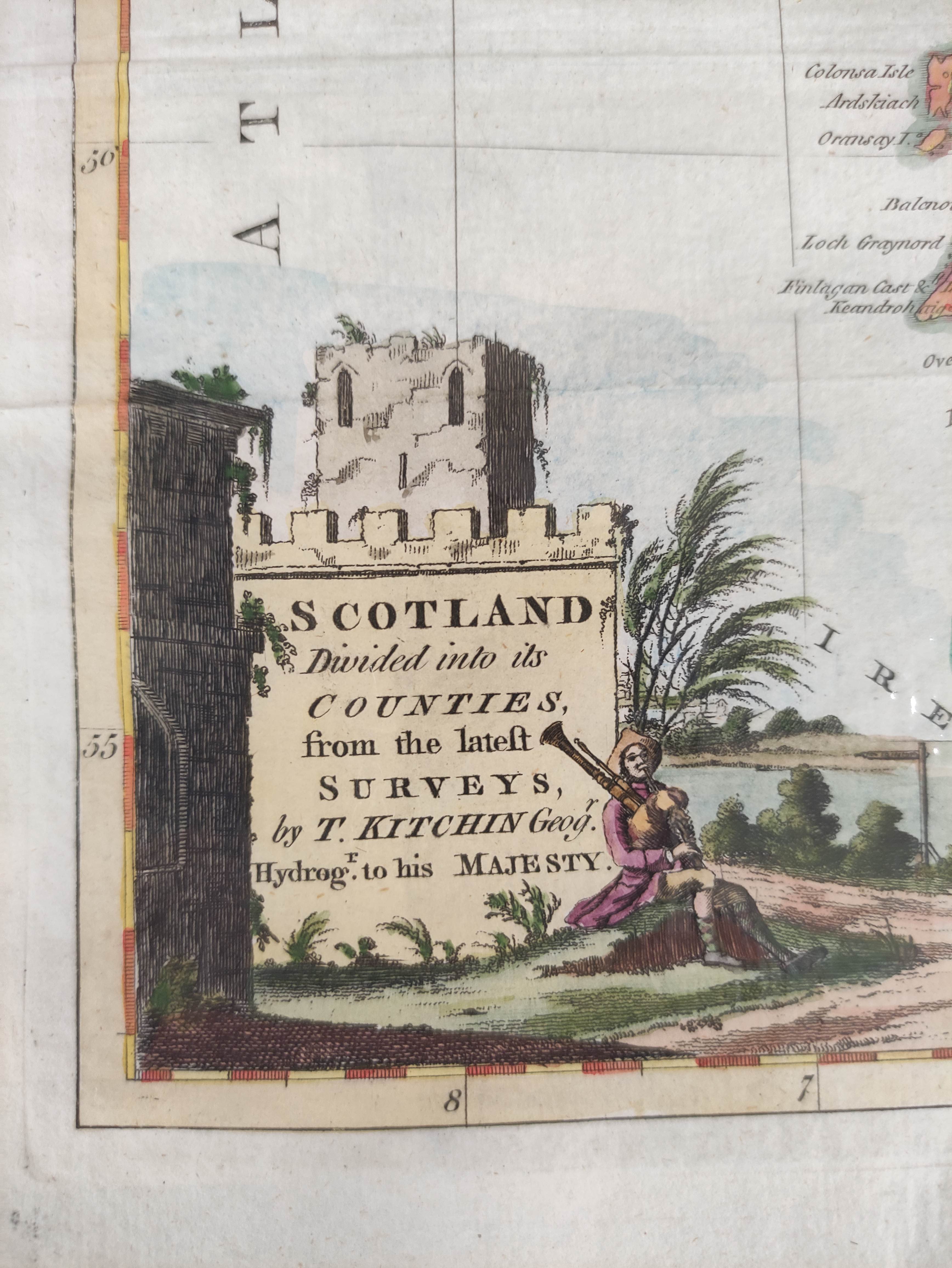 Engraved Maps.  2 hand coloured eng. double maps of Ireland & Scotland by S. Augustus Mitchell, - Image 6 of 7