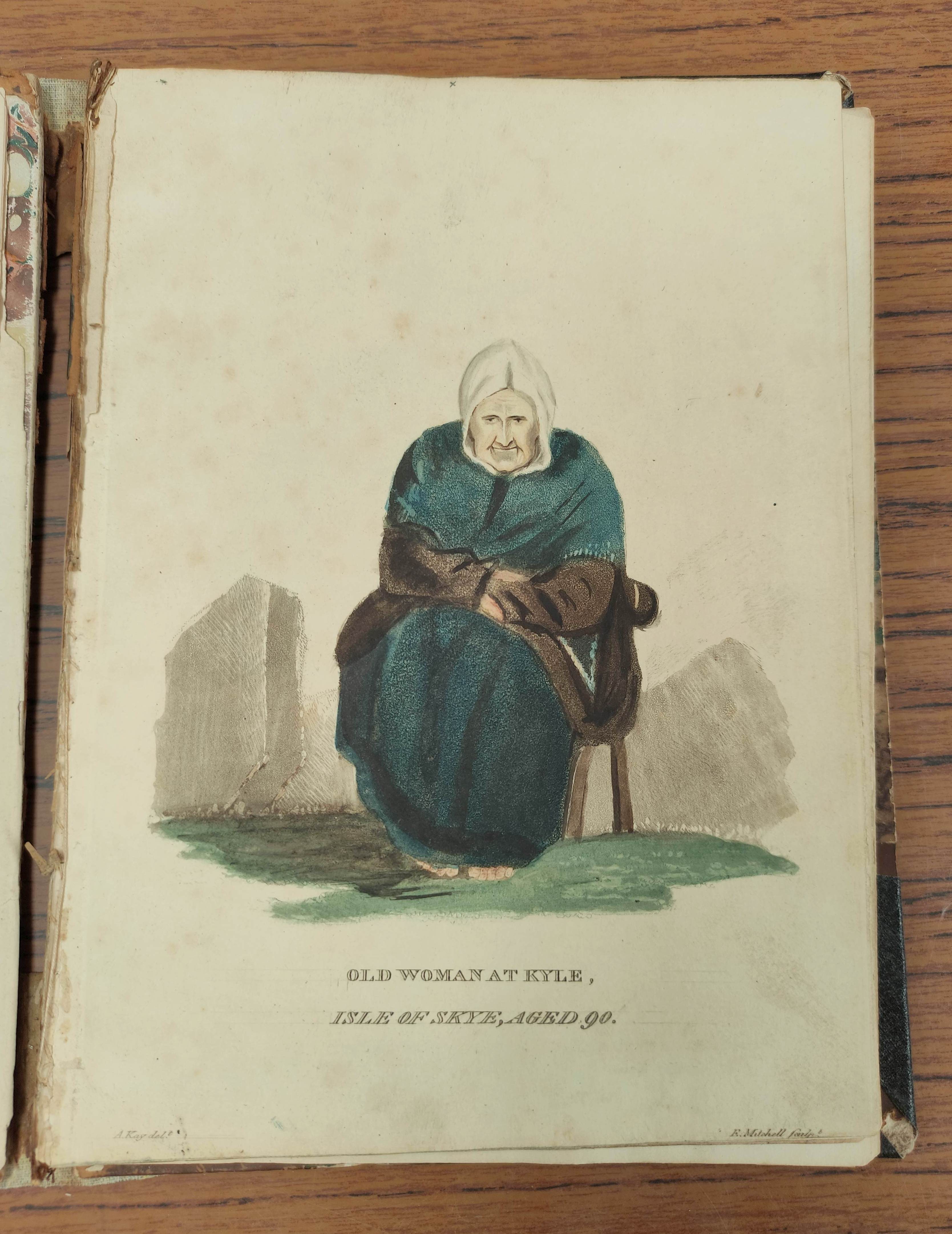 E. MITCHELL AFTER A. KAY.  10 rare hand col. antique eng. plates of Scotch Characters, mainly - Image 2 of 9