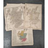 Scotland - Maps.  3 hand coloured eng. double page maps from Thomson's New General Atlas, 1815 & 6