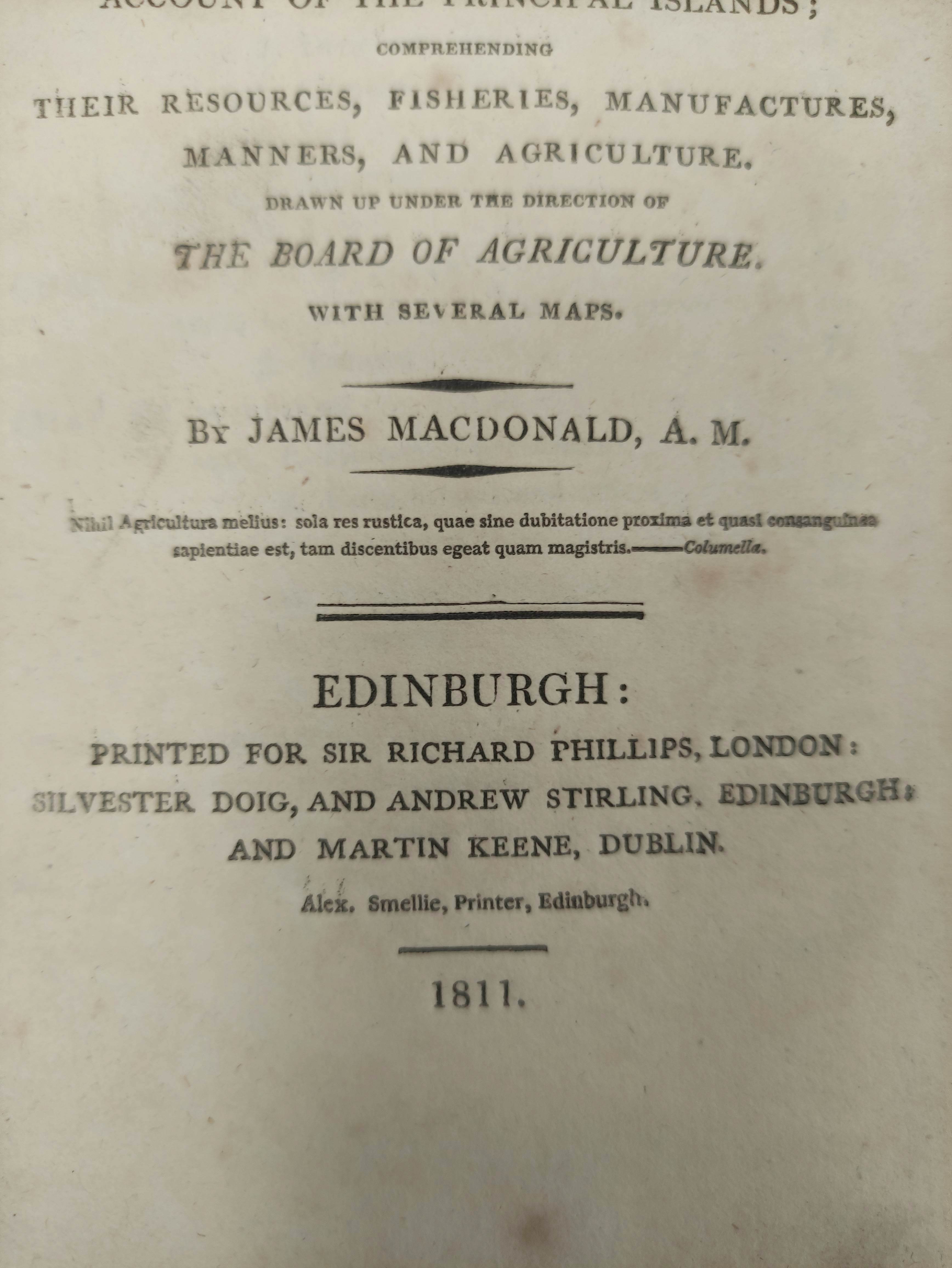 MACDONALD JAMES.  General View of the Agriculture of the Hebrides or Western Isles of Scotland. - Image 4 of 8