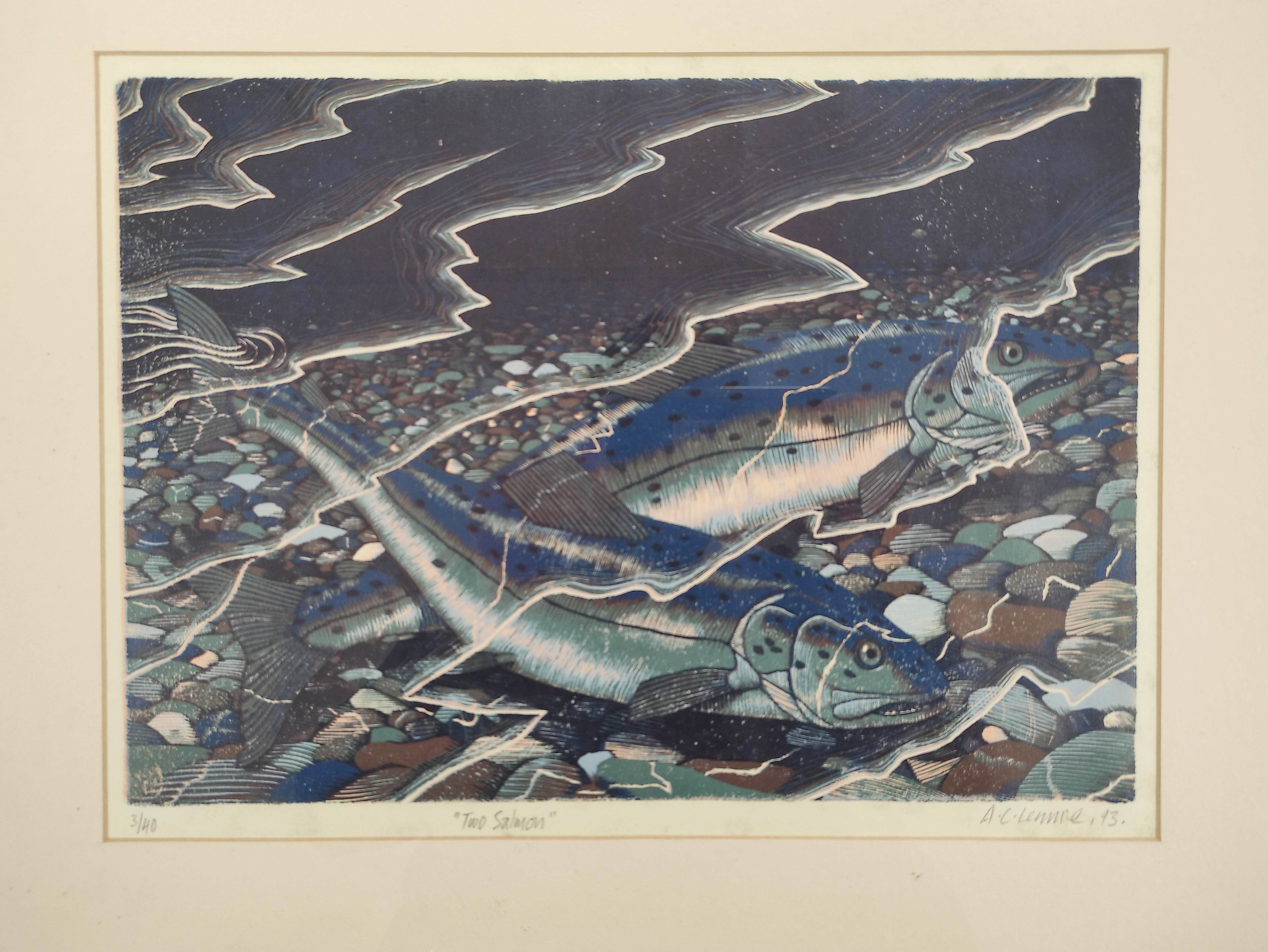 A. C. LENNIE.  Two Salmon, Trout & Quaiths. Ltd. ed. col. engravings 3/40, 10/26 & 30/50.  (3). - Image 6 of 9