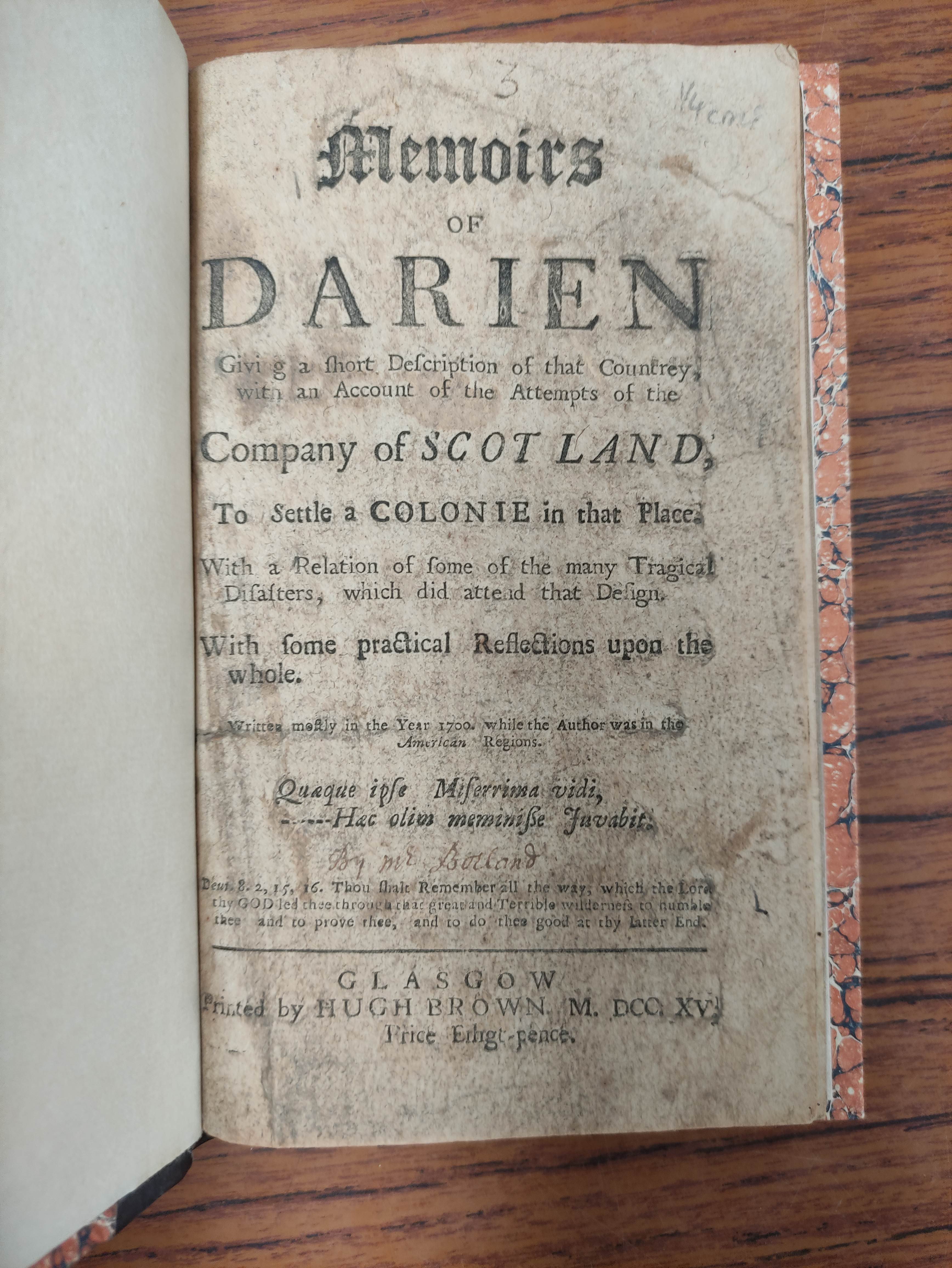 ANON.  An Enquiry into the Causes of the Miscarriage of the Scots Colony at Darien or An Answer to a - Image 3 of 10