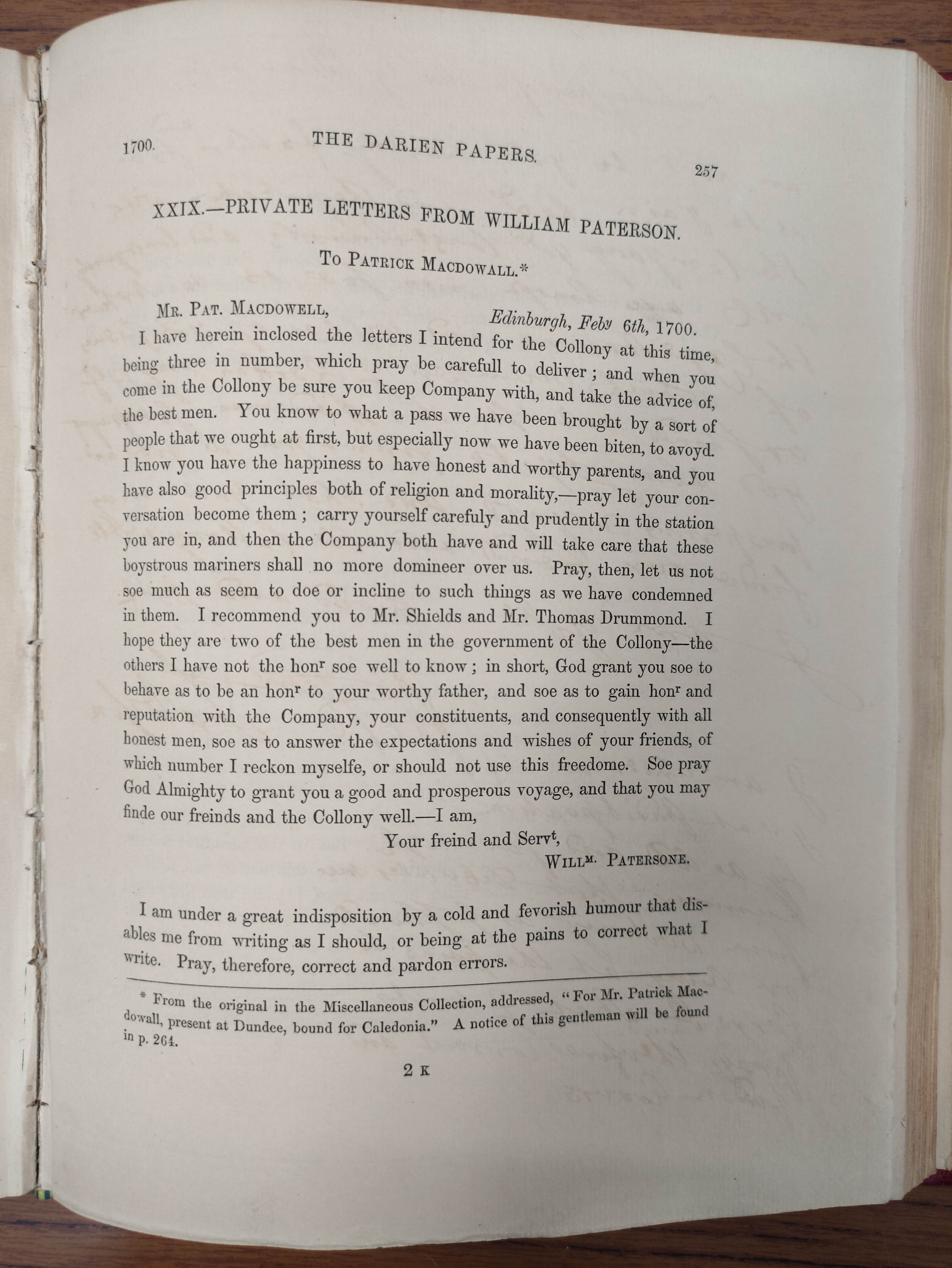 BANNATYNE CLUB.  The Darien Papers being a Selection of Original Letters & Official Documents - Image 8 of 8