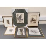 JEAN THOMAS.  Bhasteir Tooth, pencil signed etching 2/60; also 5 other engravings & etchings.  (6).