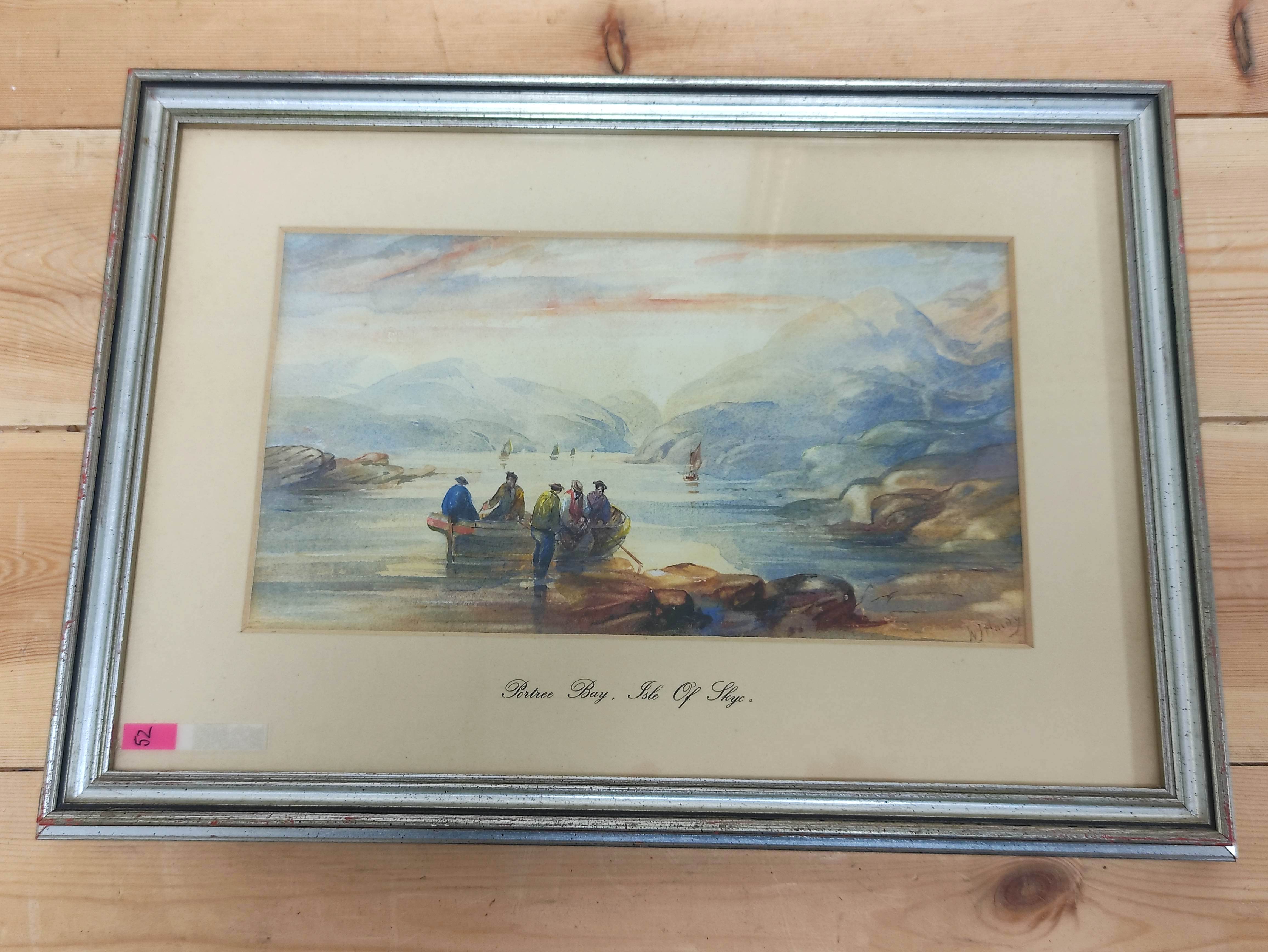 W. J. HARDY. Portree Bay, Isle of Skye. Signed, watercolour. 14cm x 25cm. Also 6 other watercolours, - Image 2 of 3