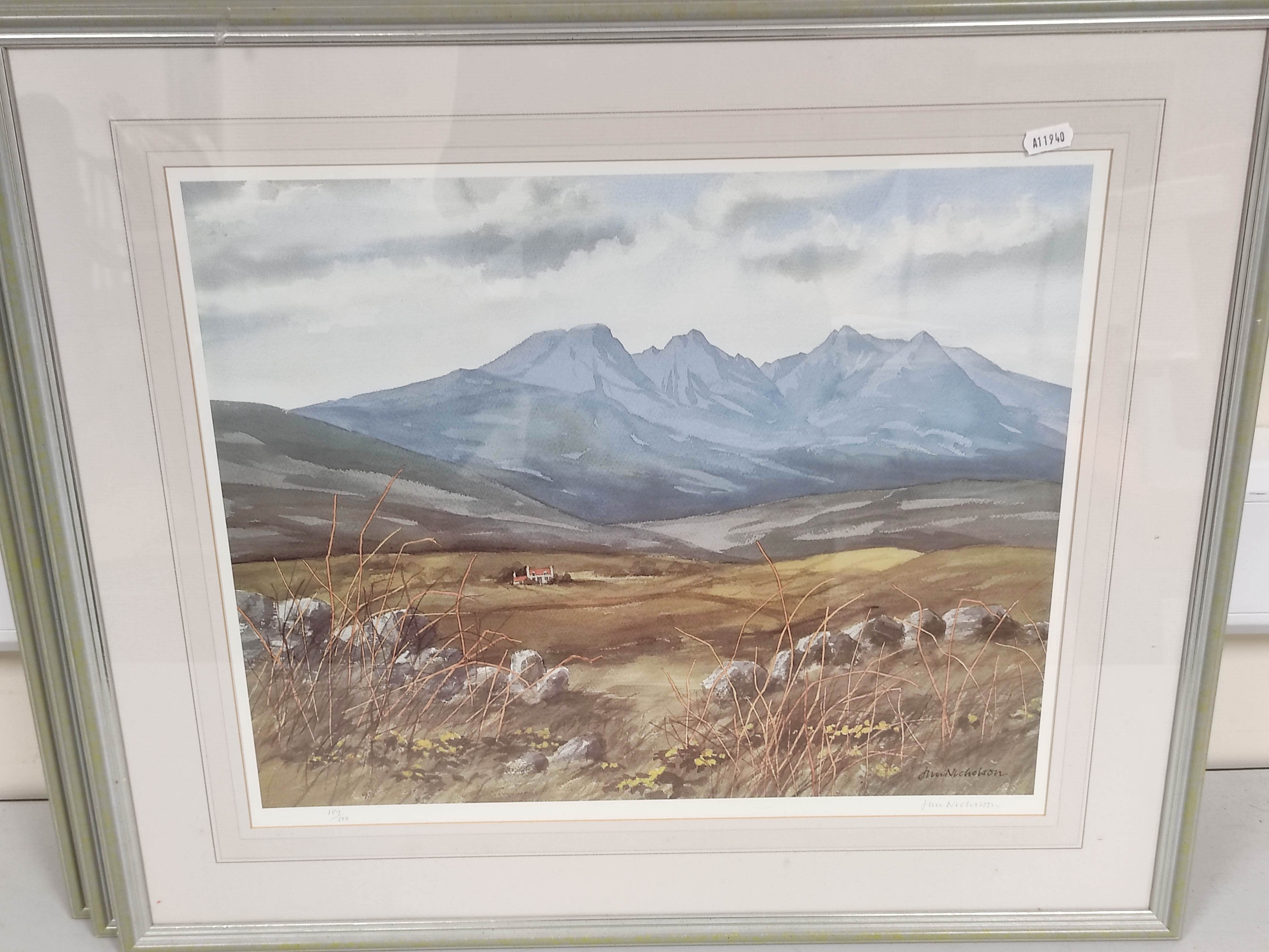 Jim Nicholson. Set of 4 pencil signed colour prints, ltd. eds. 500. Views in Skye & Scotland. - Image 10 of 12