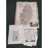 Maps.  A small bundle of hand coloured & other antique engraved maps, mainly of Wiltshire, & Poor