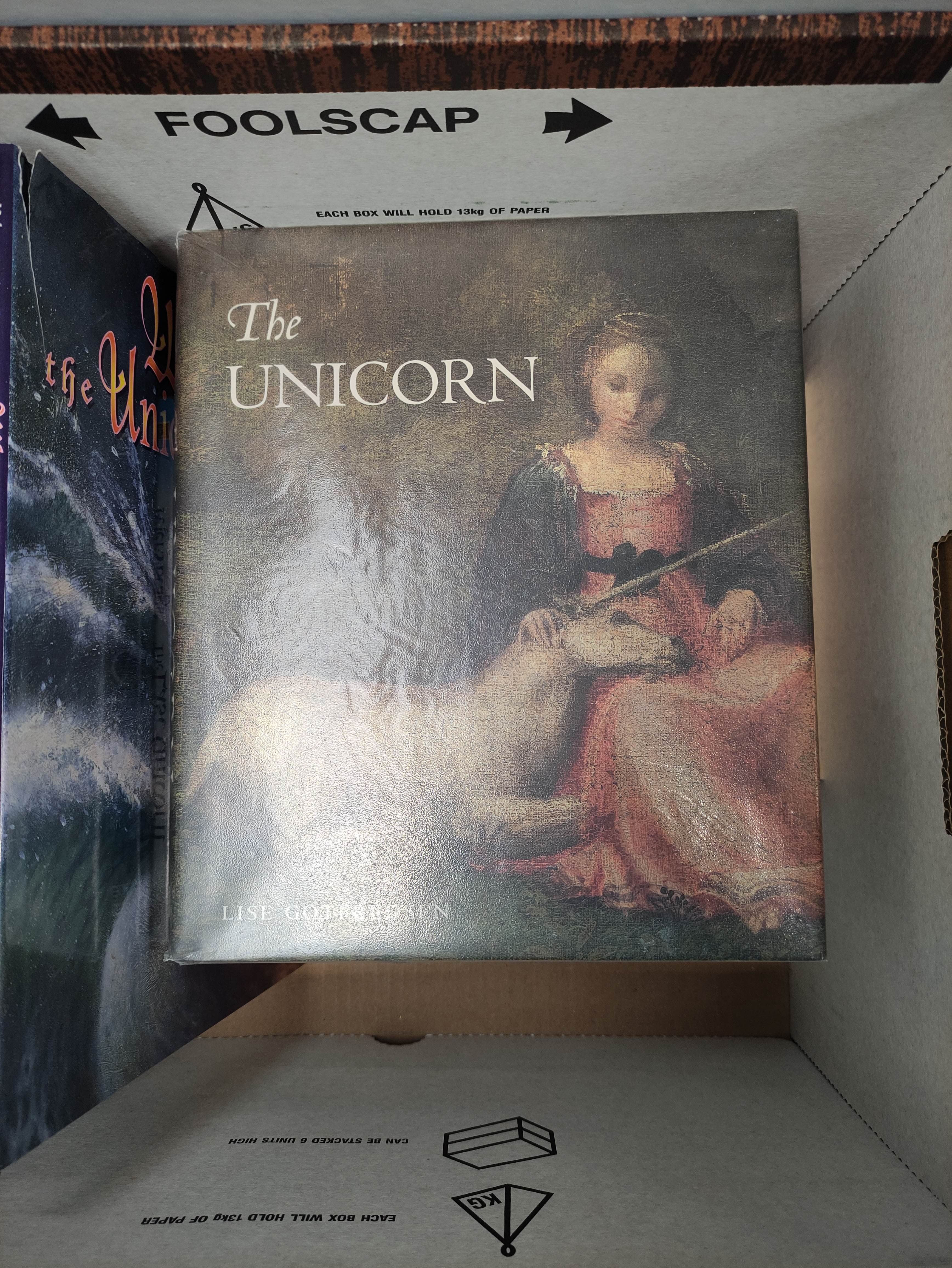 Unicorns.  A carton of vols. mainly re. the unicorn. - Image 3 of 4