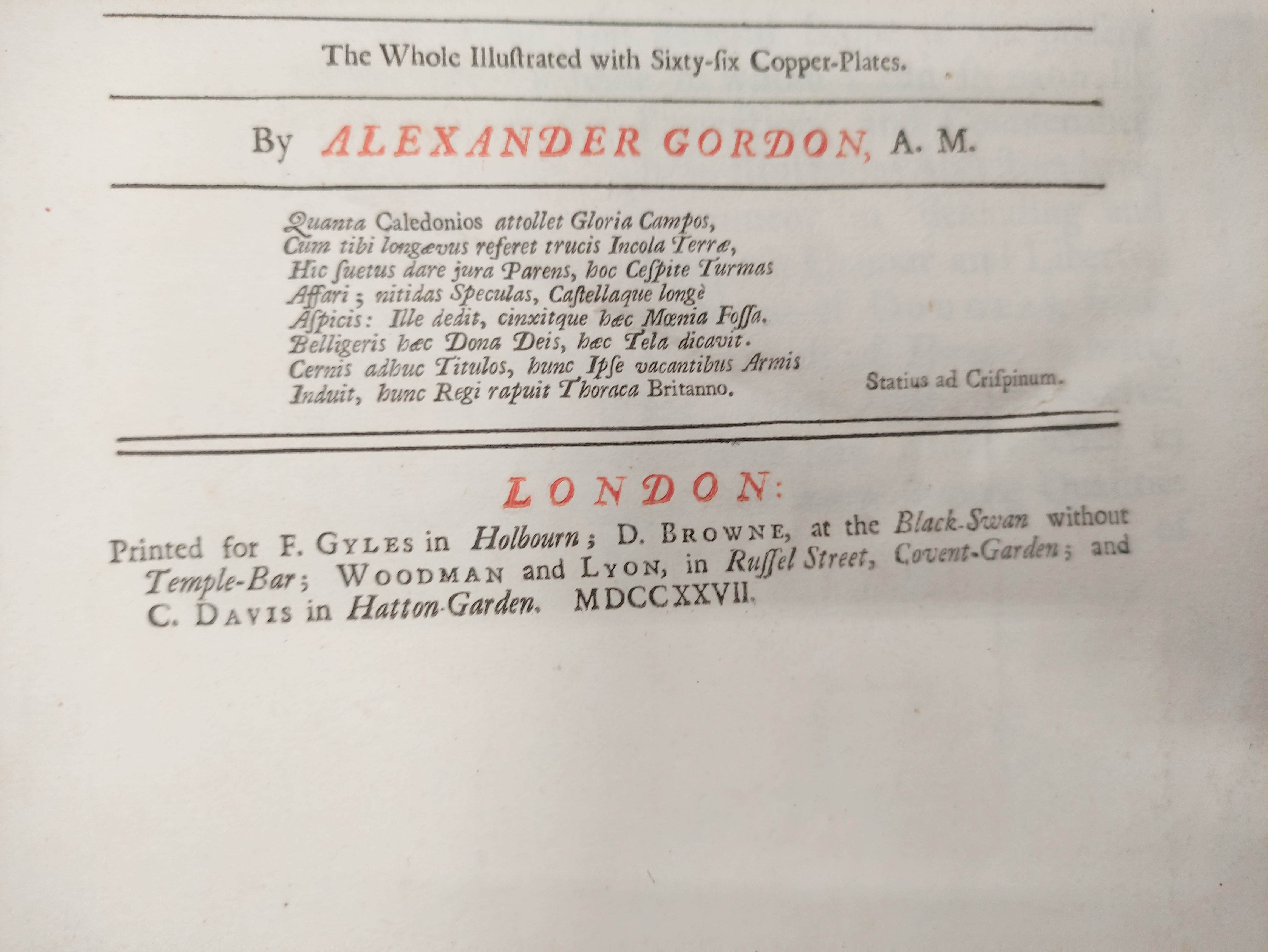 GORDON ALEXANDER.  Itinerarium Septentrionale or A Journey Thro' ... Scotland & Those in the North - Image 4 of 9