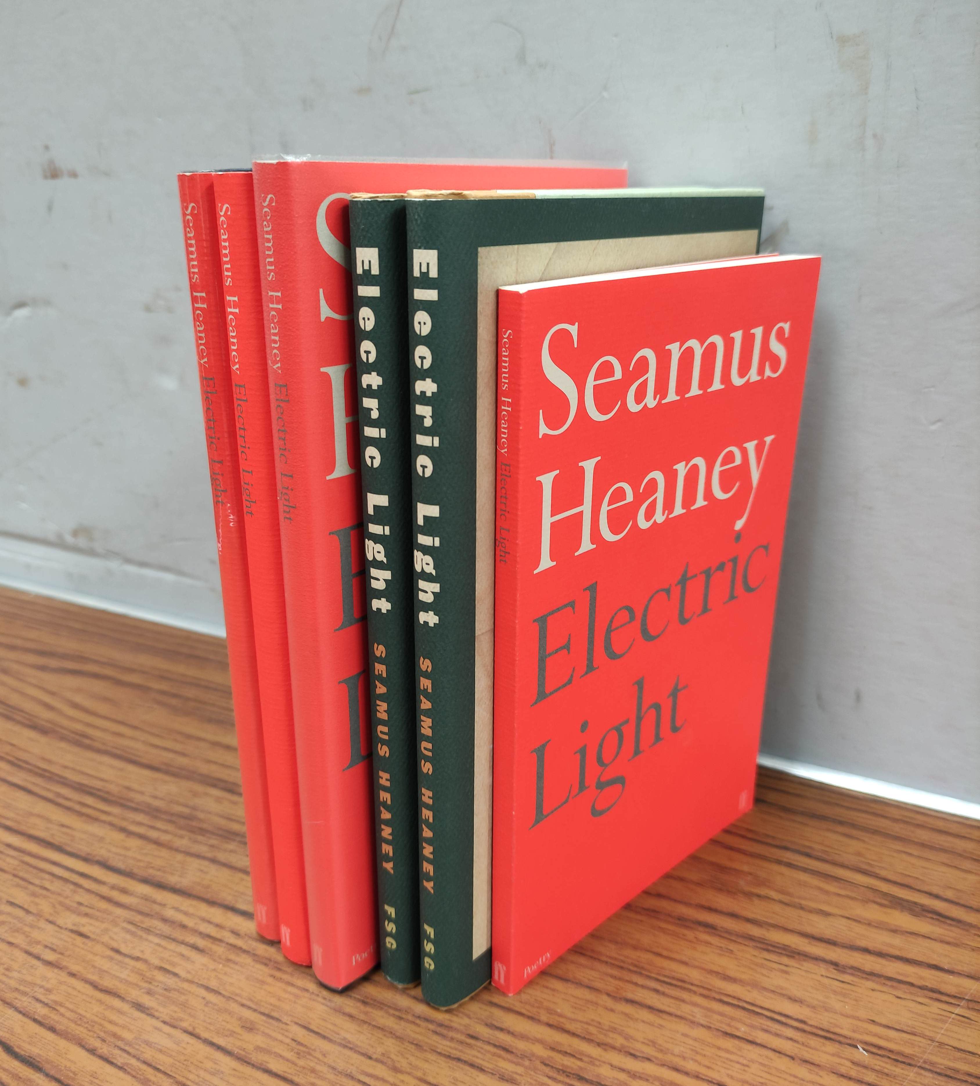 HEANEY SEAMUS.   Electric Light. Three 1st eds. in red d.w's, each signed by Heaney; also 3 other