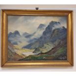 G. MELVIN RENNIE. The heart of the Cuillins. Signed, oil on canvas. 45cm x 60cm.