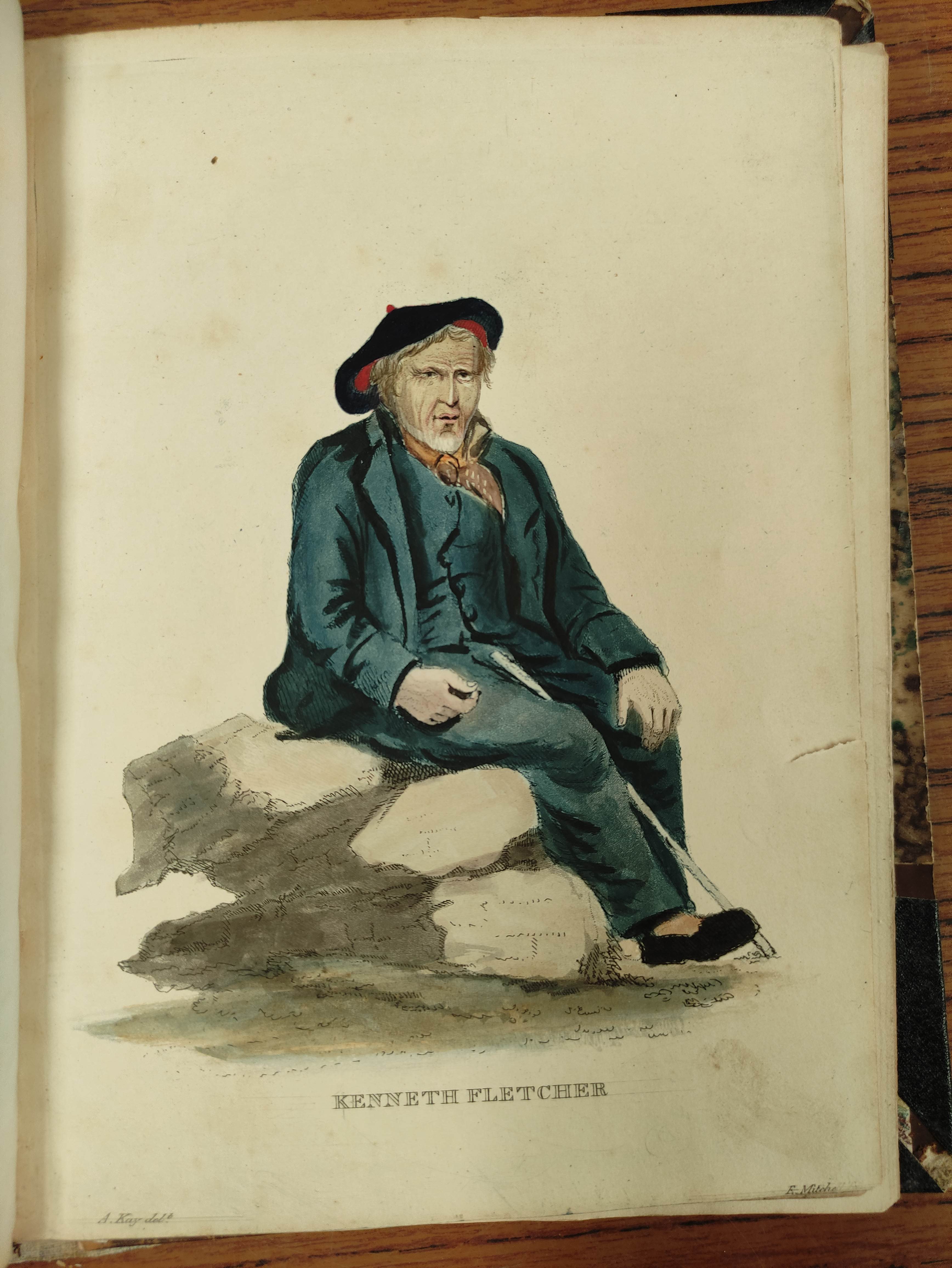 E. MITCHELL AFTER A. KAY.  10 rare hand col. antique eng. plates of Scotch Characters, mainly - Image 3 of 9