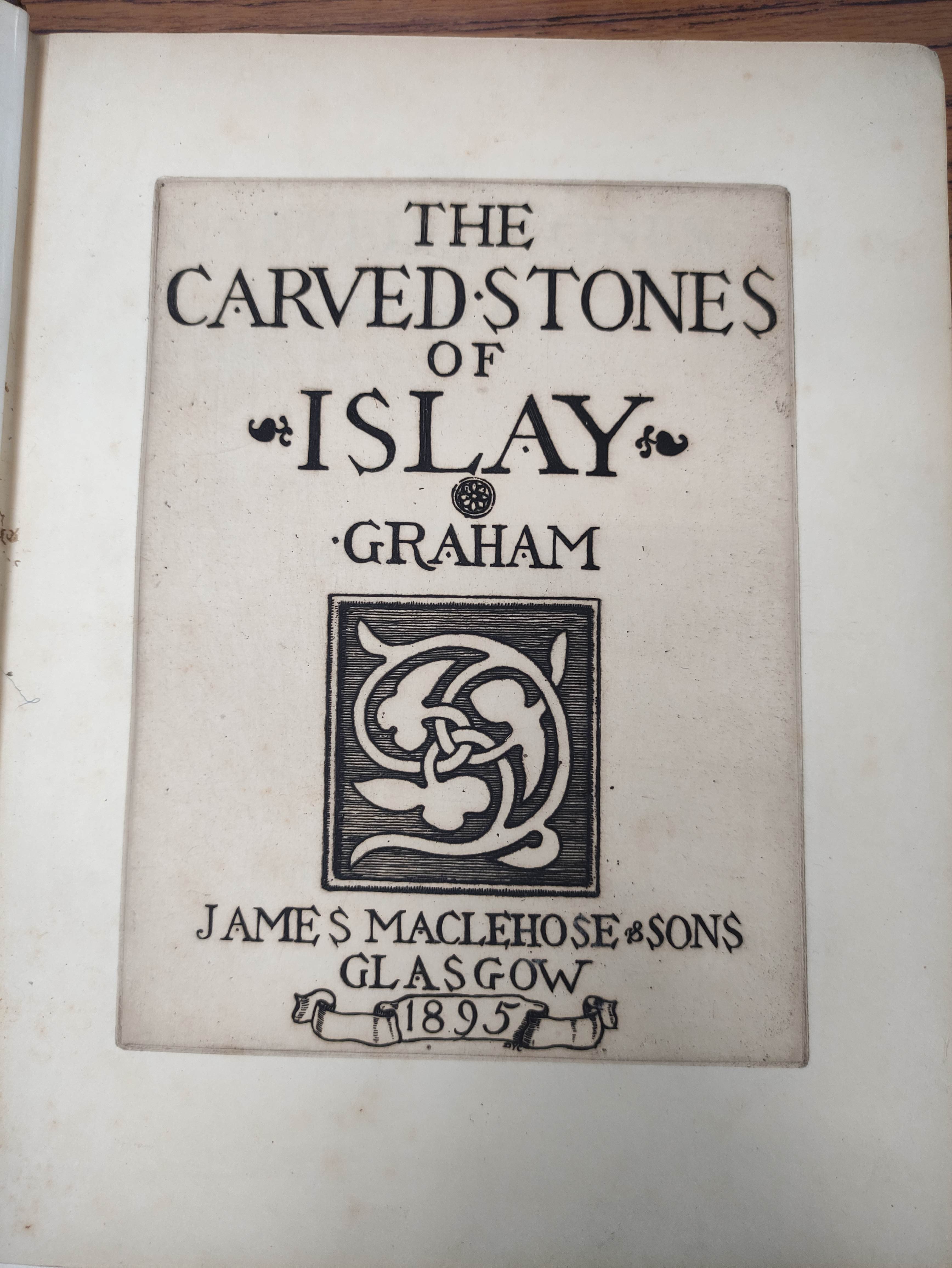GRAHAM R. C.  The Carved Stones of Islay. Illus. Quarto. Worn orig. qtr. morocco, much internal - Image 4 of 15
