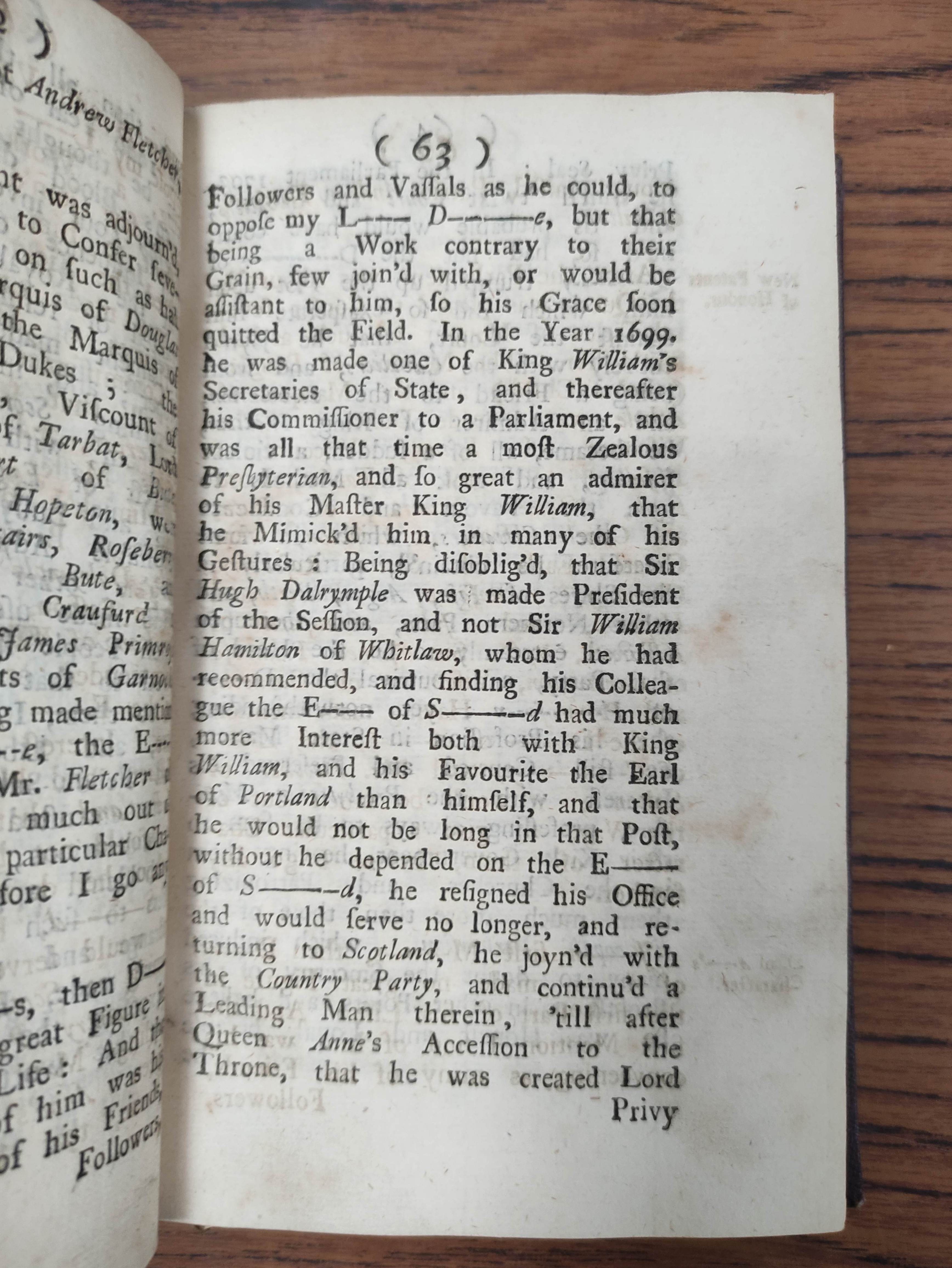 (LOCKHART GEORGE).  Memoirs Concerning the Affairs of Scotland from Queen Anne's Accession to the - Image 10 of 11