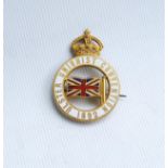 Ulster Unionist Convention 1892 badge by Gibson & Co., Belfast in the form of a white enamelled ring