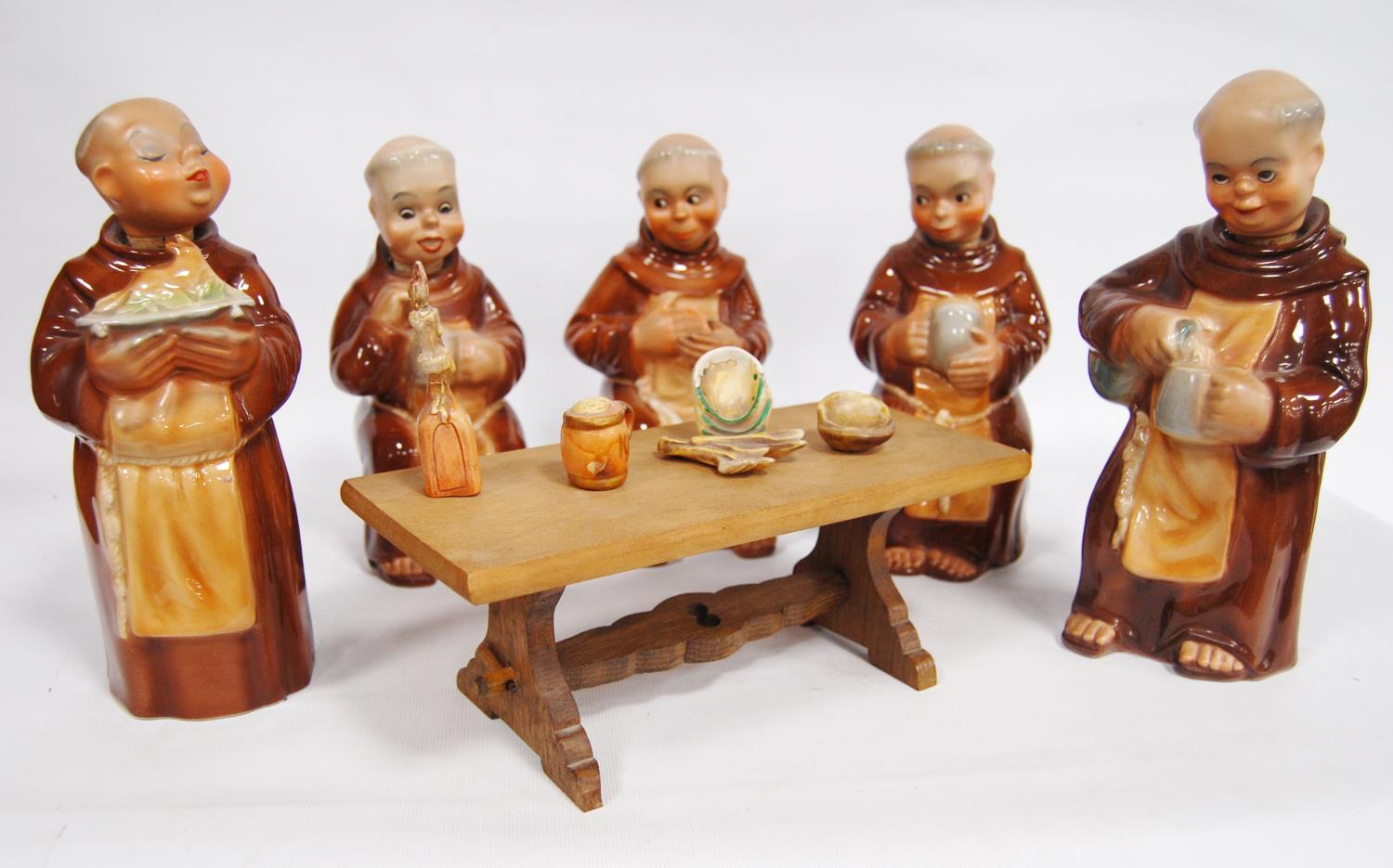 Set of five Cortendorf monk novelty decanters, 8342, 8343, 8344, 8345, 8346. - Image 5 of 6