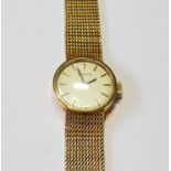 Tissot lady's 9ct gold bracelet watch, 31g gross.