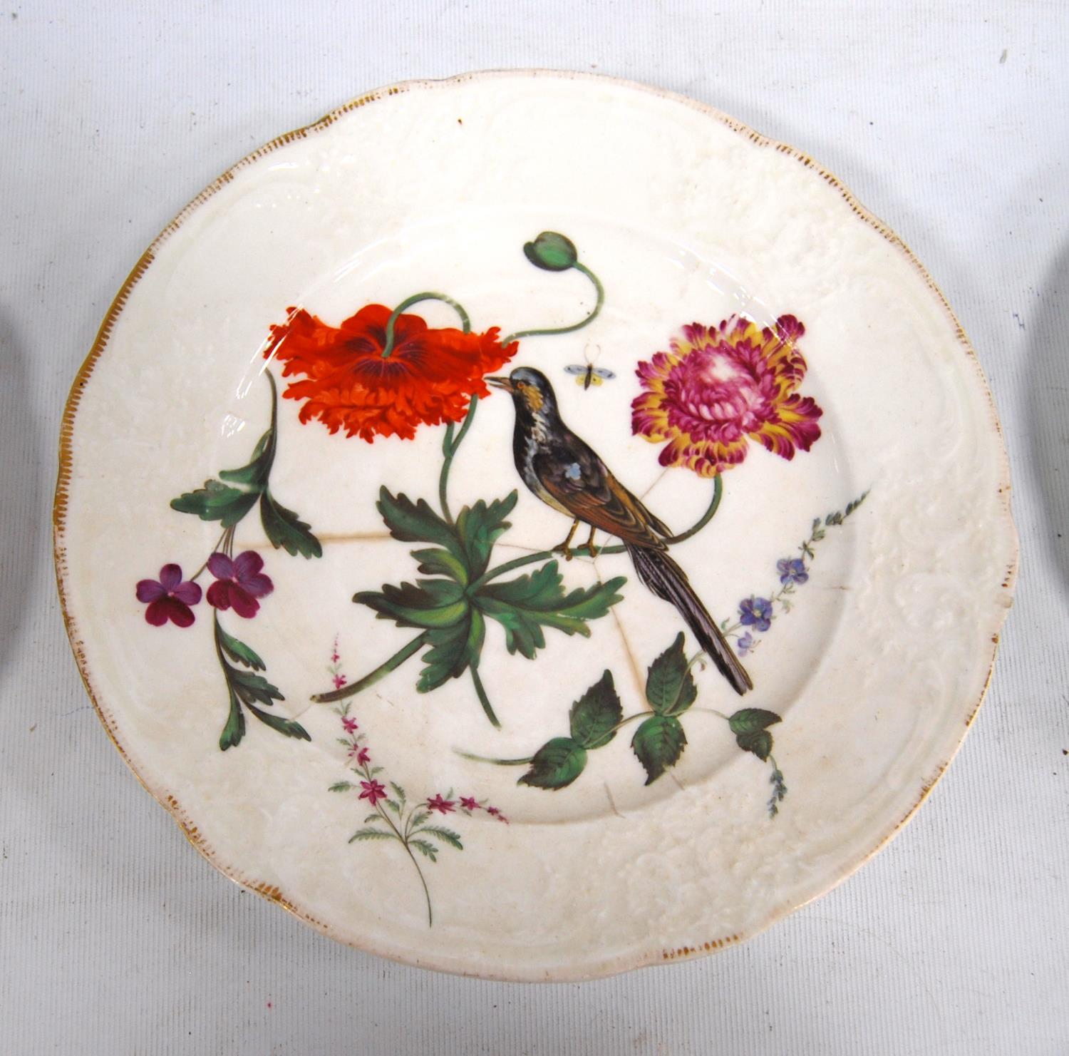 Set of French hand painted cabinet plates, each decorated with birds and foliage comprising six - Image 6 of 19