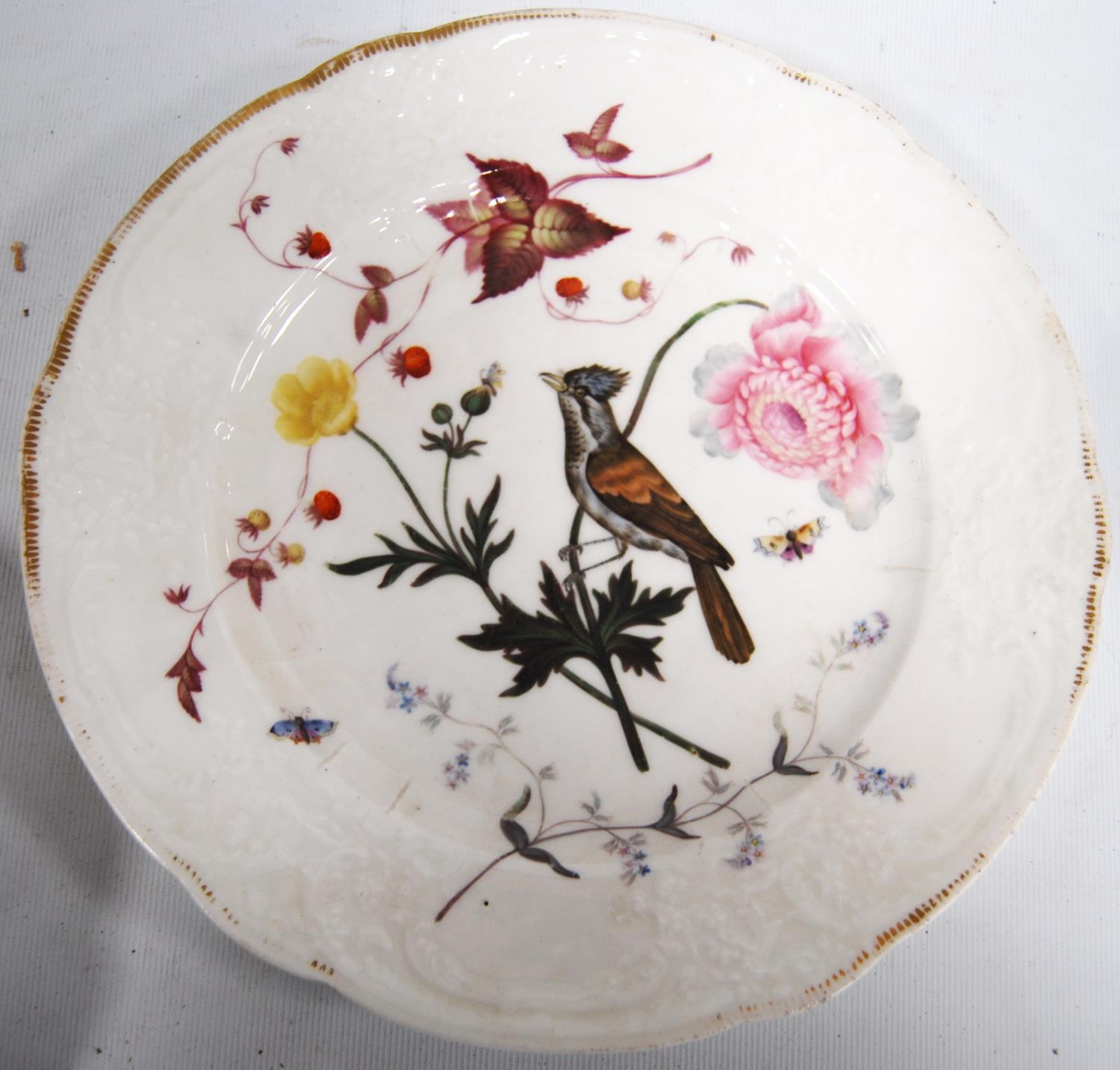 Set of French hand painted cabinet plates, each decorated with birds and foliage comprising six - Image 4 of 19