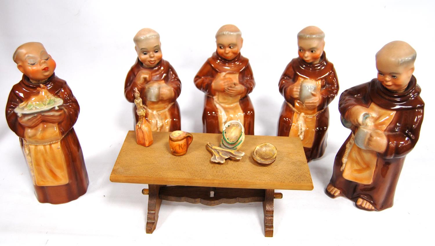 Set of five Cortendorf monk novelty decanters, 8342, 8343, 8344, 8345, 8346. - Image 2 of 6