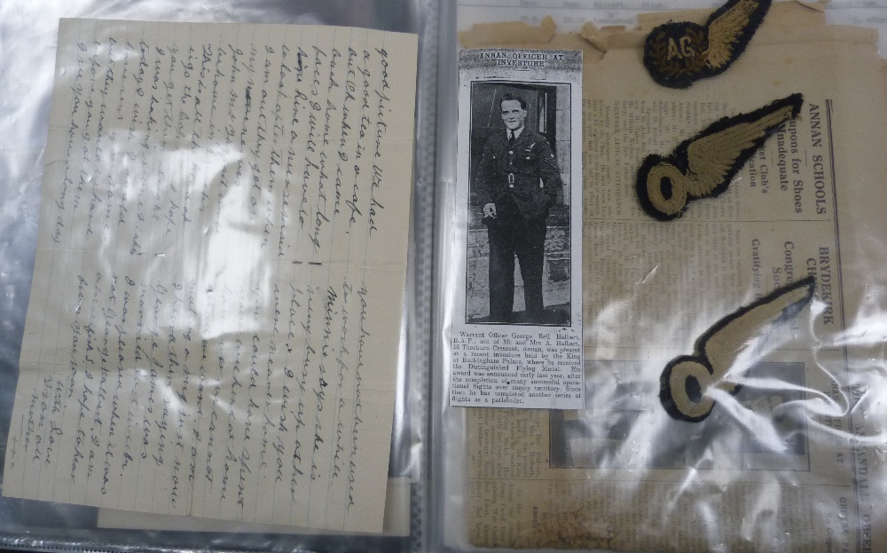 World War II Distinguished Flying medal group and ephemera for George Bell Halbert DFM comprising of - Image 8 of 20