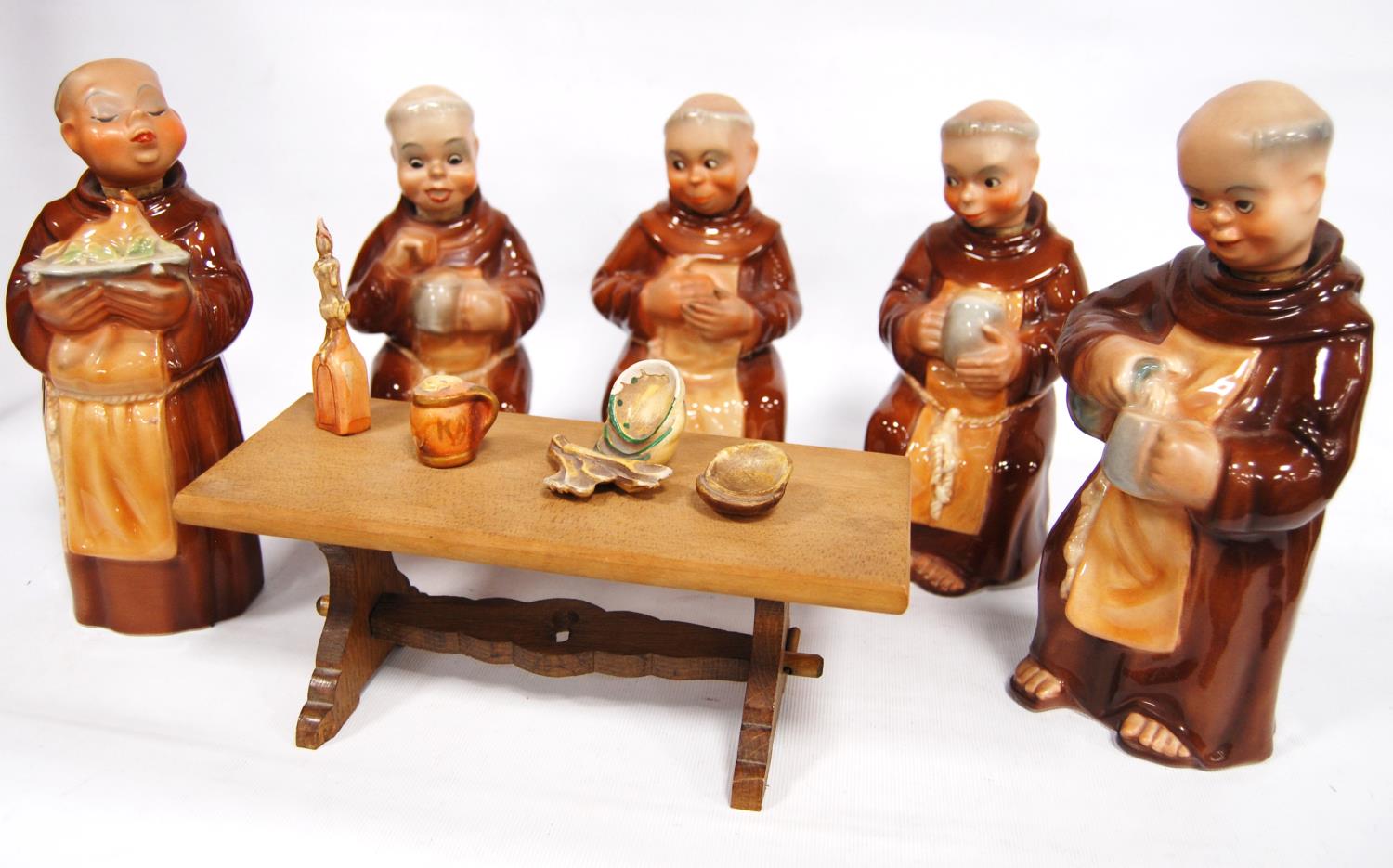 Set of five Cortendorf monk novelty decanters, 8342, 8343, 8344, 8345, 8346. - Image 3 of 6