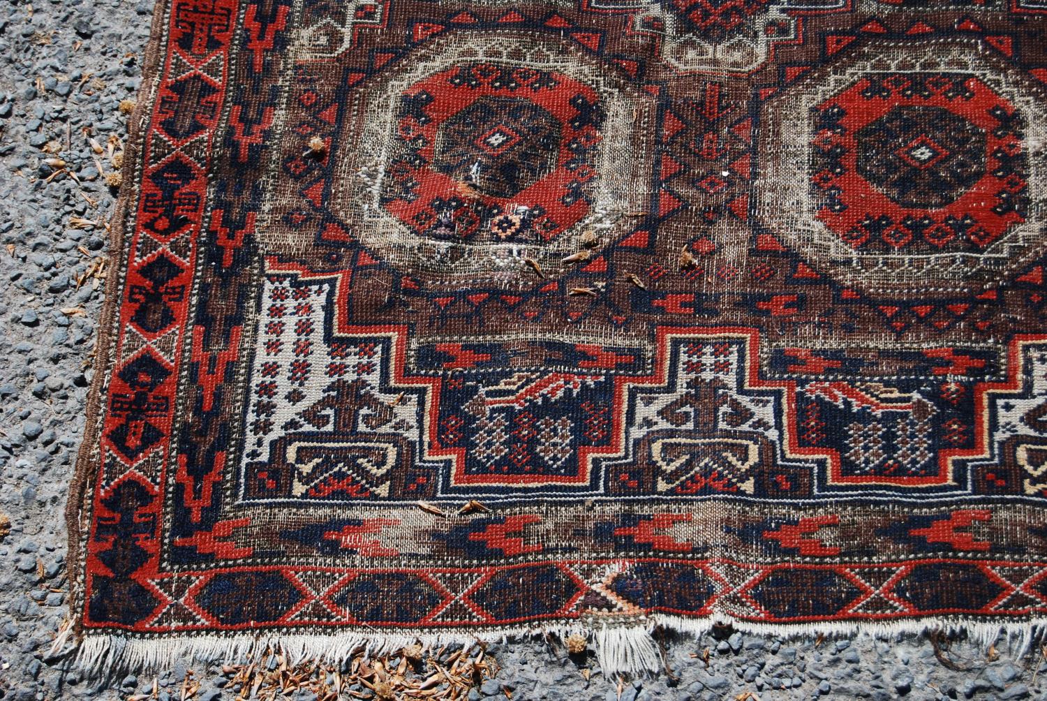 Afghan rug with two rows of four guls, spandrels over brown ground, 146cm x 82cm. - Image 2 of 6