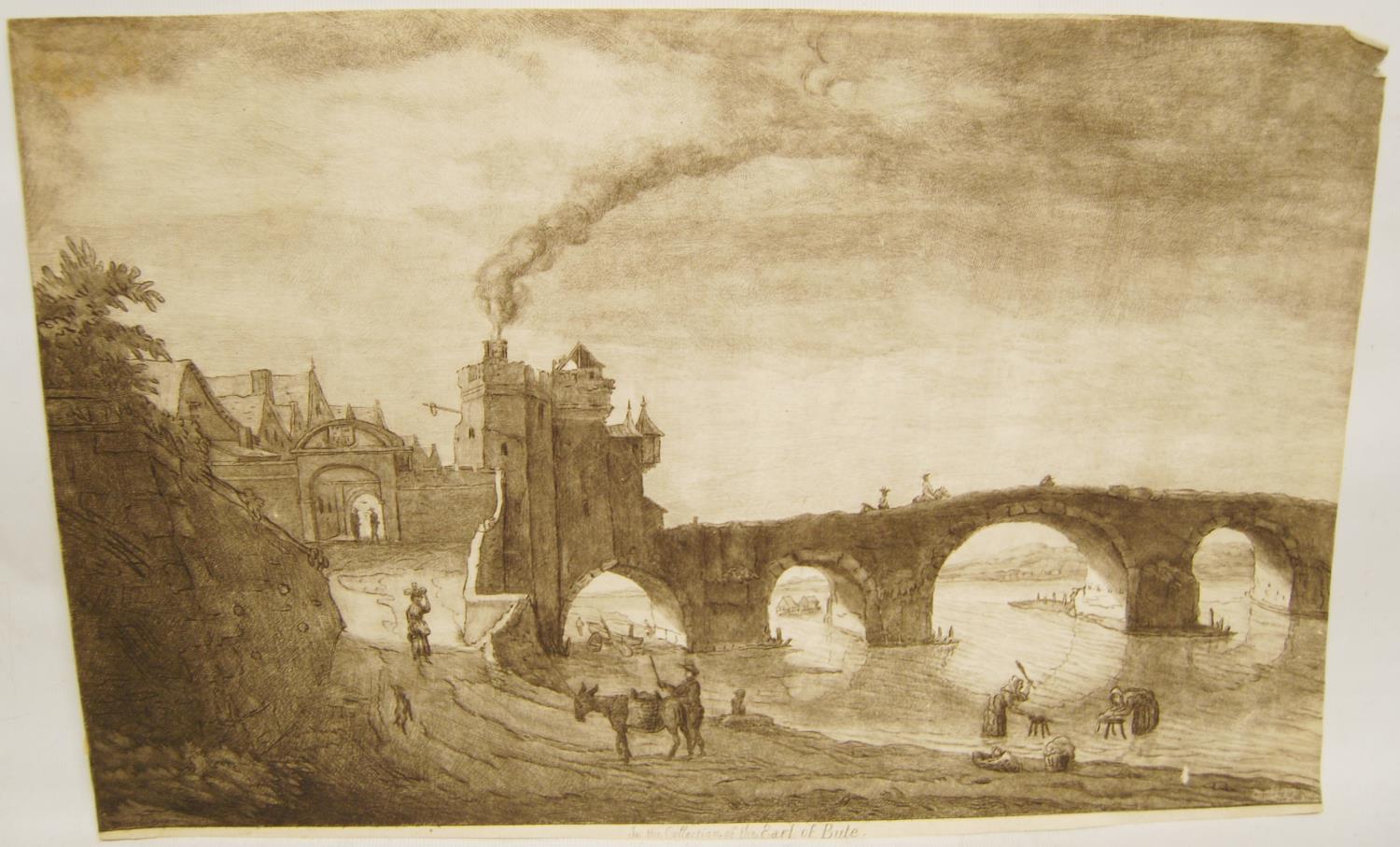 Assorted etchings, aquatints and prints including James Gibbs, architectural designs etc. - Image 5 of 9