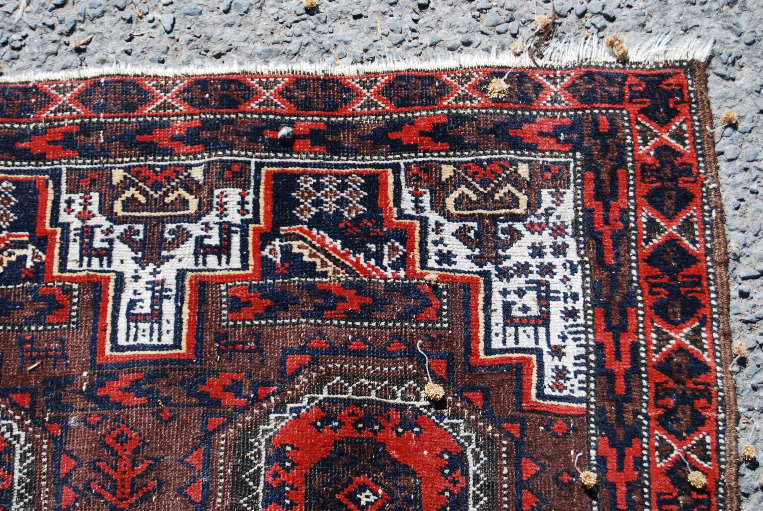 Afghan rug with two rows of four guls, spandrels over brown ground, 146cm x 82cm. - Image 5 of 6