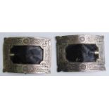 Pair of George III silver shoe buckles by Robert and Henry Bruce Kirkwood, Edinburgh 1794, each of