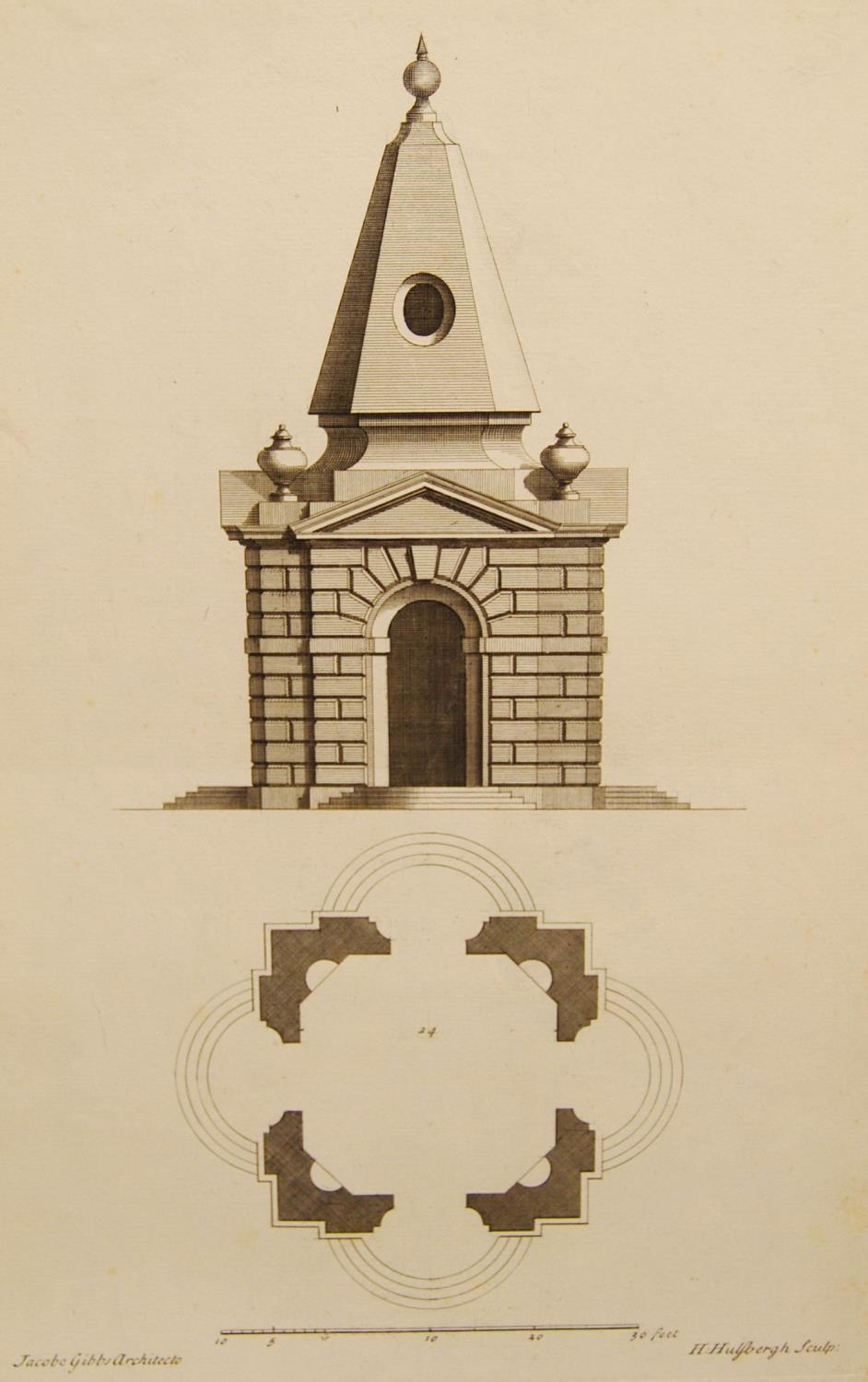 Assorted etchings, aquatints and prints including James Gibbs, architectural designs etc. - Image 7 of 9