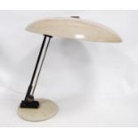 1950s Dutch Nedalo table lamp with enamelled shade, 45cm high.