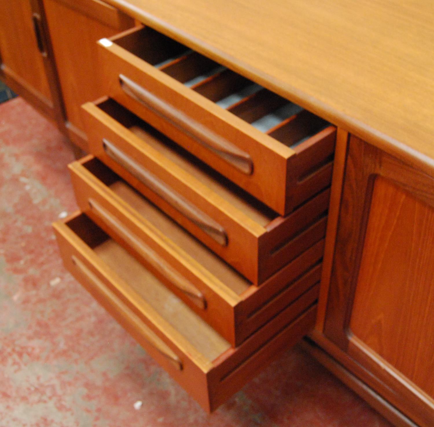 Kofod-Larsen for G Plan sideboard, the rectangular top over four short drawers flanked by cupboards, - Image 3 of 3