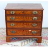 George III mahogany bachelor's chest, the brass-banded moulded rectangular top over four graduated