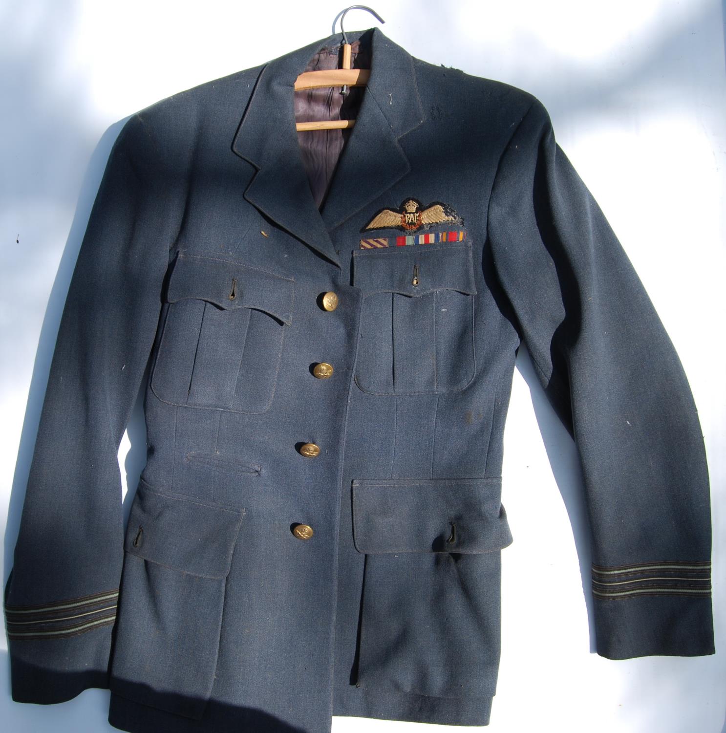 World War II RAF Squadron Leader's jacket for LJ Harries, 061247, ribbons for Distinguished Flying - Image 12 of 22