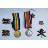 World War I medal group for Private LJ Harries, Leicestershire Regiment, 3336, George V 1914-18