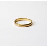 22ct gold band ring, 1937, size Q, 3.6g.