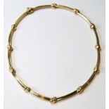 18ct gold necklace with knot joints, 45g.