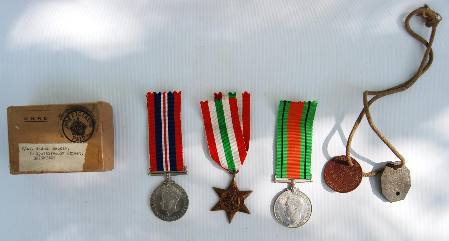 World War II medal group for WG Mackie, RAF Volunteer Reserves, 66096, George VI Defence medal,