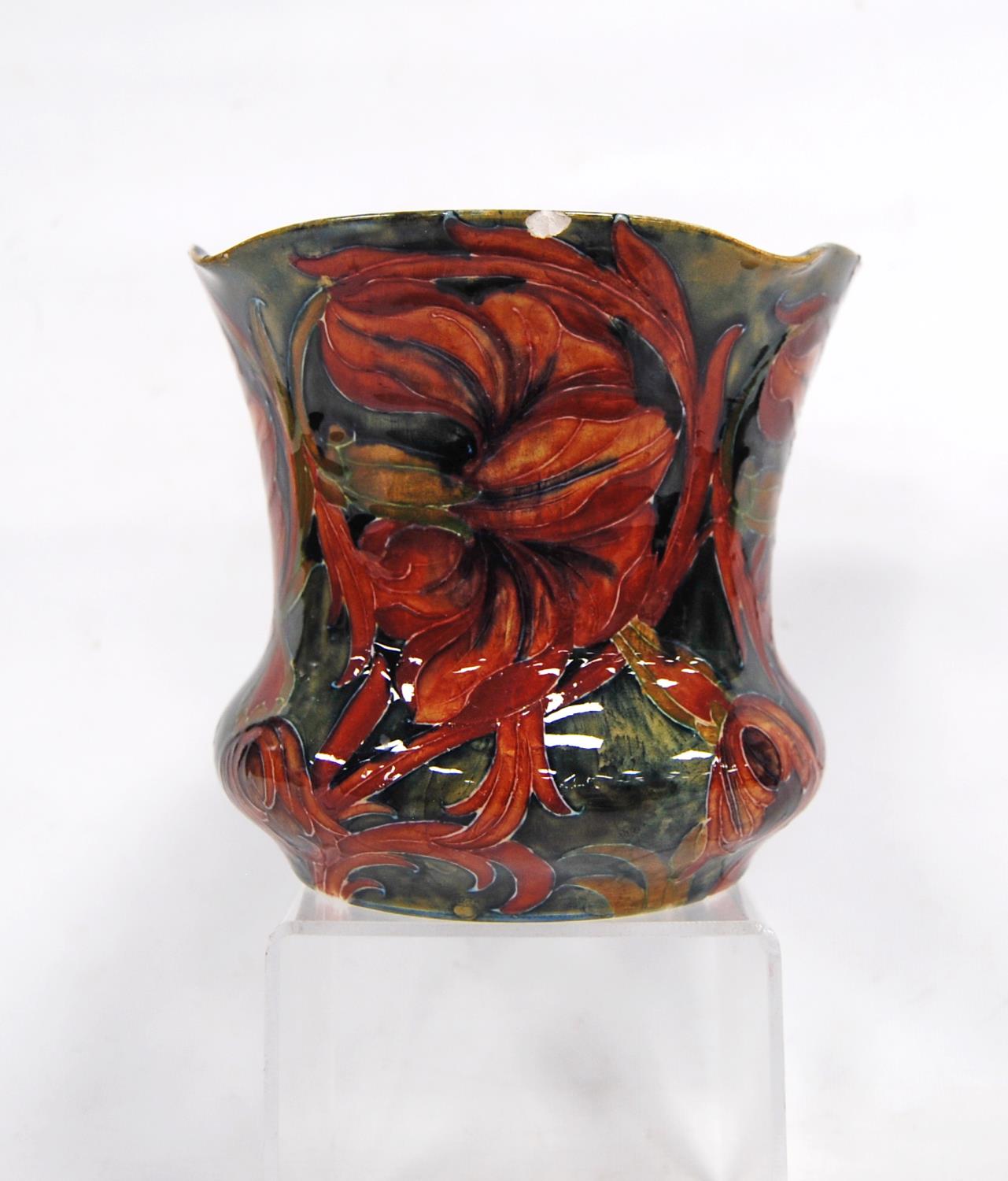 Mid-20th century William Moorcroft jardinière of flared baluster form with floral decoration over - Image 2 of 5